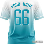 White & Blue Custom Baseball Jersey Tee for Men & Women - Personalize Your Team Look