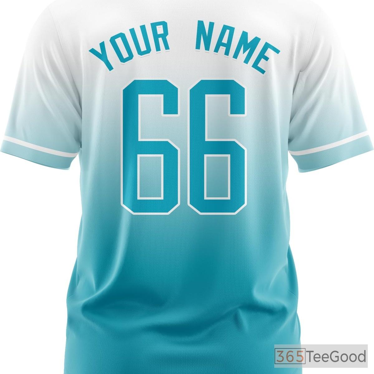 White & Blue Custom Baseball Jersey Tee for Men & Women - Personalize Your Team Look
