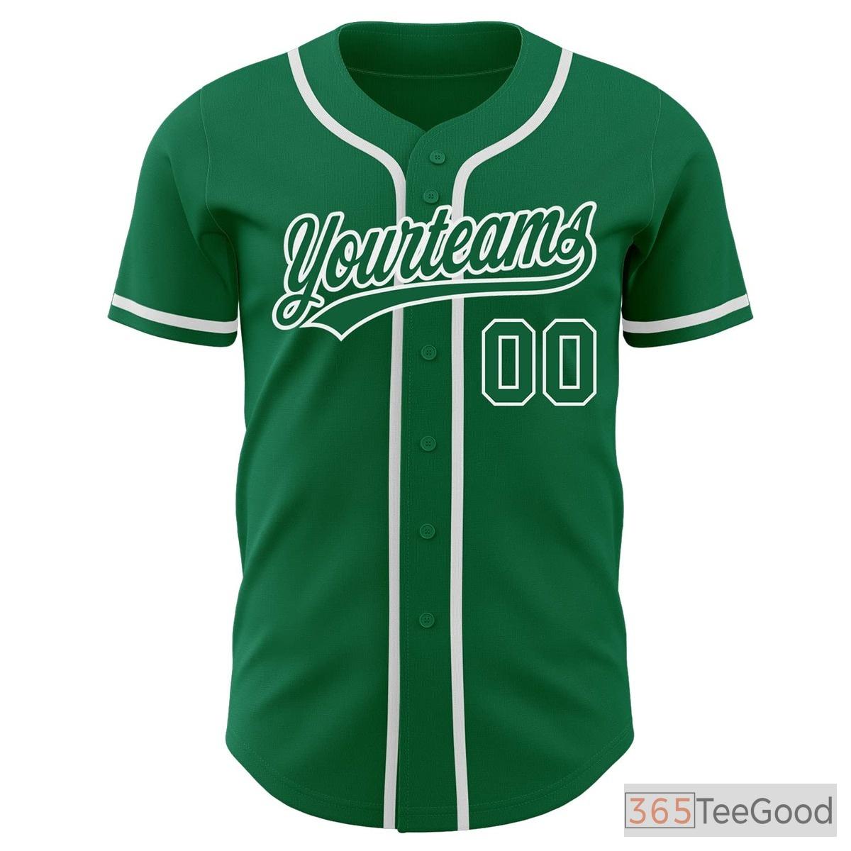 White & Green Baseball Jersey Tee for Men & Women - Design Your Own Personalized Look