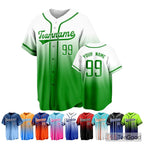 White & Green Baseball Jersey Tee for Men & Women - Add Your Unique Stitched Details