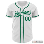 White & Green Baseball Jersey Tee for Men & Women - Ready for Your Custom Design