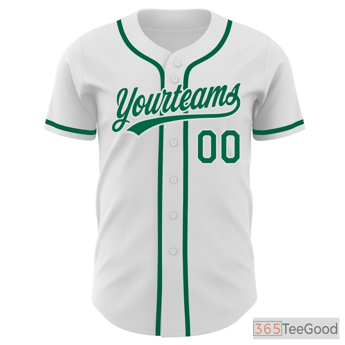 White & Green Baseball Jersey Tee for Men & Women - Ready for Your Custom Design