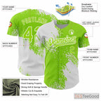 White & Green Baseball Jersey Tee - Custom Stitched Name & Number Option