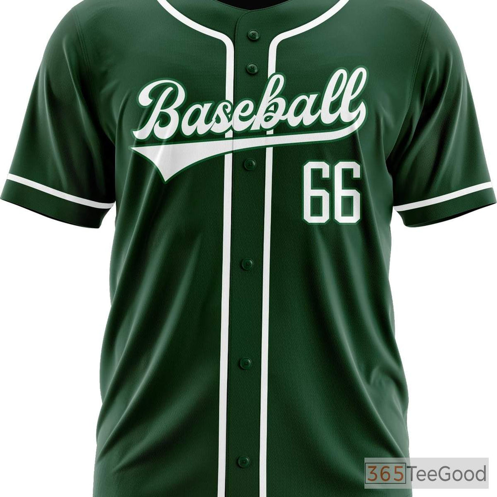 White & Green Baseball Jersey for Men & Women - Personalize Your Name, Number & Text