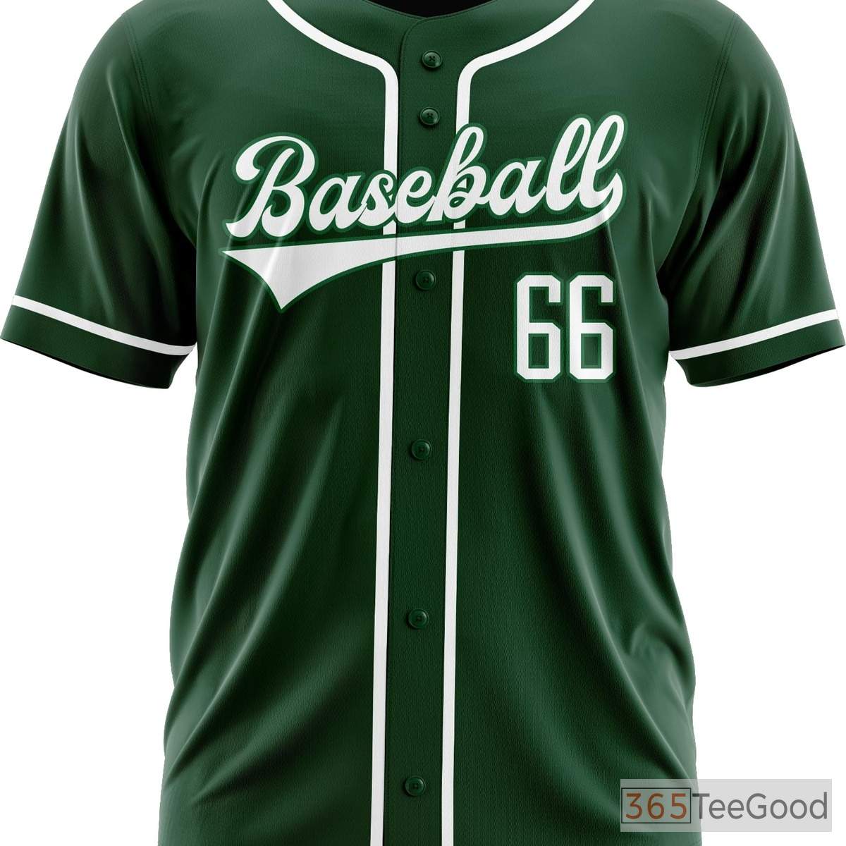 White & Green Baseball Jersey for Men & Women - Personalize Your Name, Number & Text