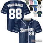 White & Navy Baseball Jersey Tee - Tailored with Your Custom Name, Number & Logo