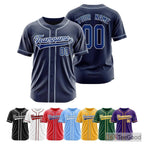 White & Navy Baseball Jersey Tee for Men & Women - Ready for Custom Name & Number