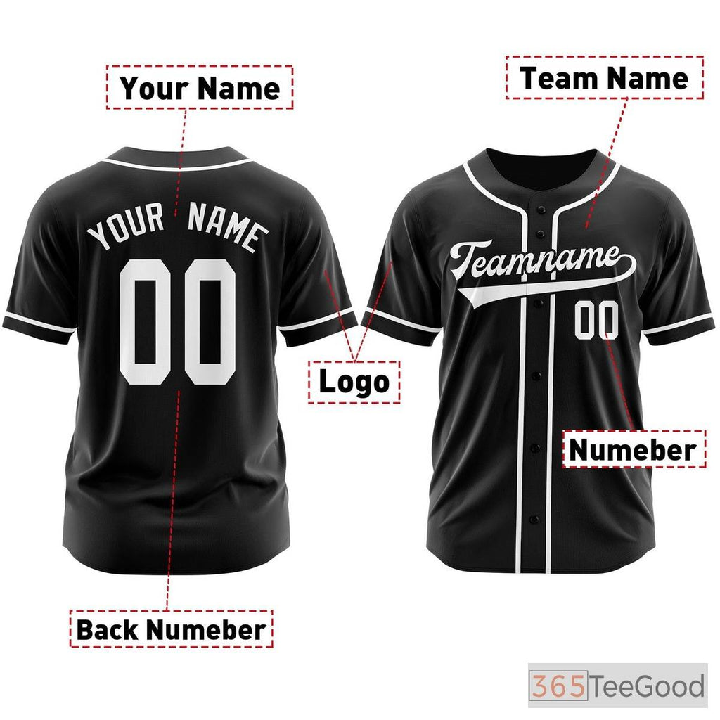 White & Navy Baseball Jersey Tee for Men & Women - Ready for Custom Name & Number