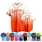 White & Orange Baseball Jersey Tee for Men & Women - Your Custom Name, Number & Text