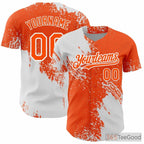 White & Orange Baseball Jersey Tee - Personalized with Stitched Name and Number