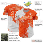White & Orange Baseball Jersey Tee - Personalized with Stitched Name and Number