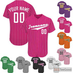 White & Pink Baseball Jersey Tee for Men & Women - Design Your Player & Team Look