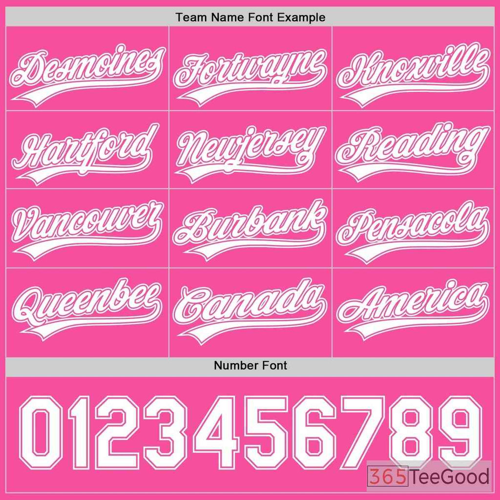 White & Pink Baseball Jersey Tee for Men & Women - Personalize Your Design