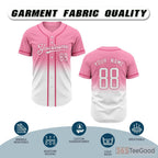 White & Pink Baseball Jersey Tee for Men & Women - Your canvas for custom designs