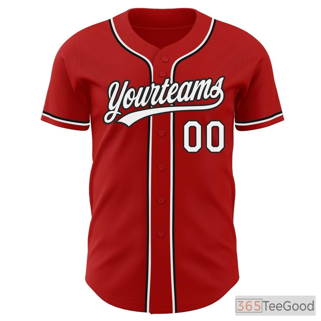 White & Red Baseball Jersey Tee for Men & Women - A Canvas for Your Custom Style
