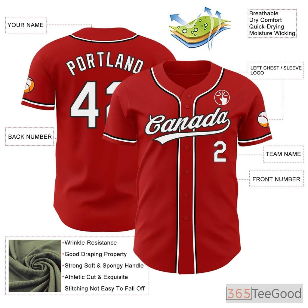 White & Red Baseball Jersey Tee for Men & Women - A Canvas for Your Custom Style