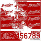 White & Red Baseball Jersey Tee - Custom Stitched Name & Number Details