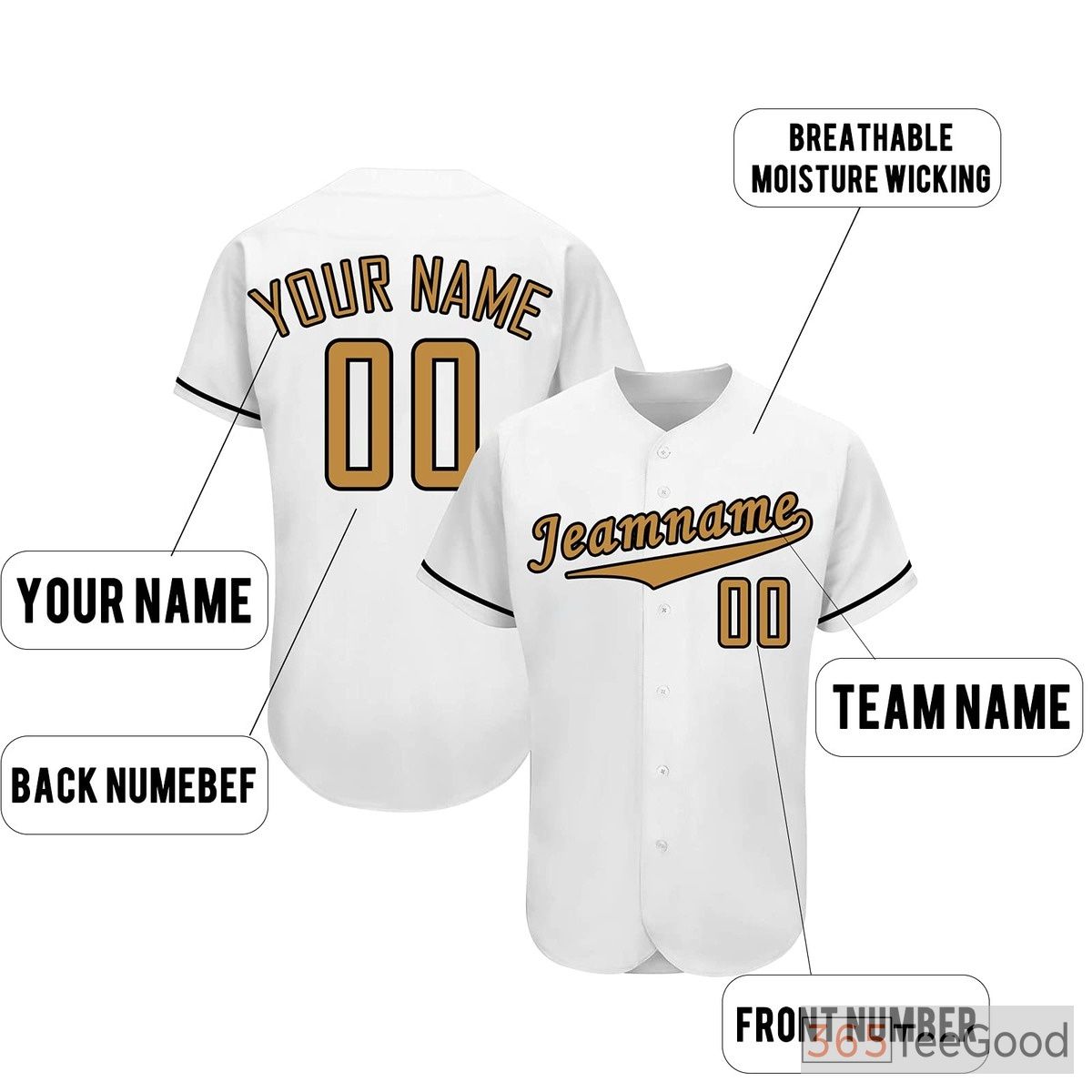 White & Red Custom Baseball Jersey Tee Personalized Name & Number Unisex Uniforms
