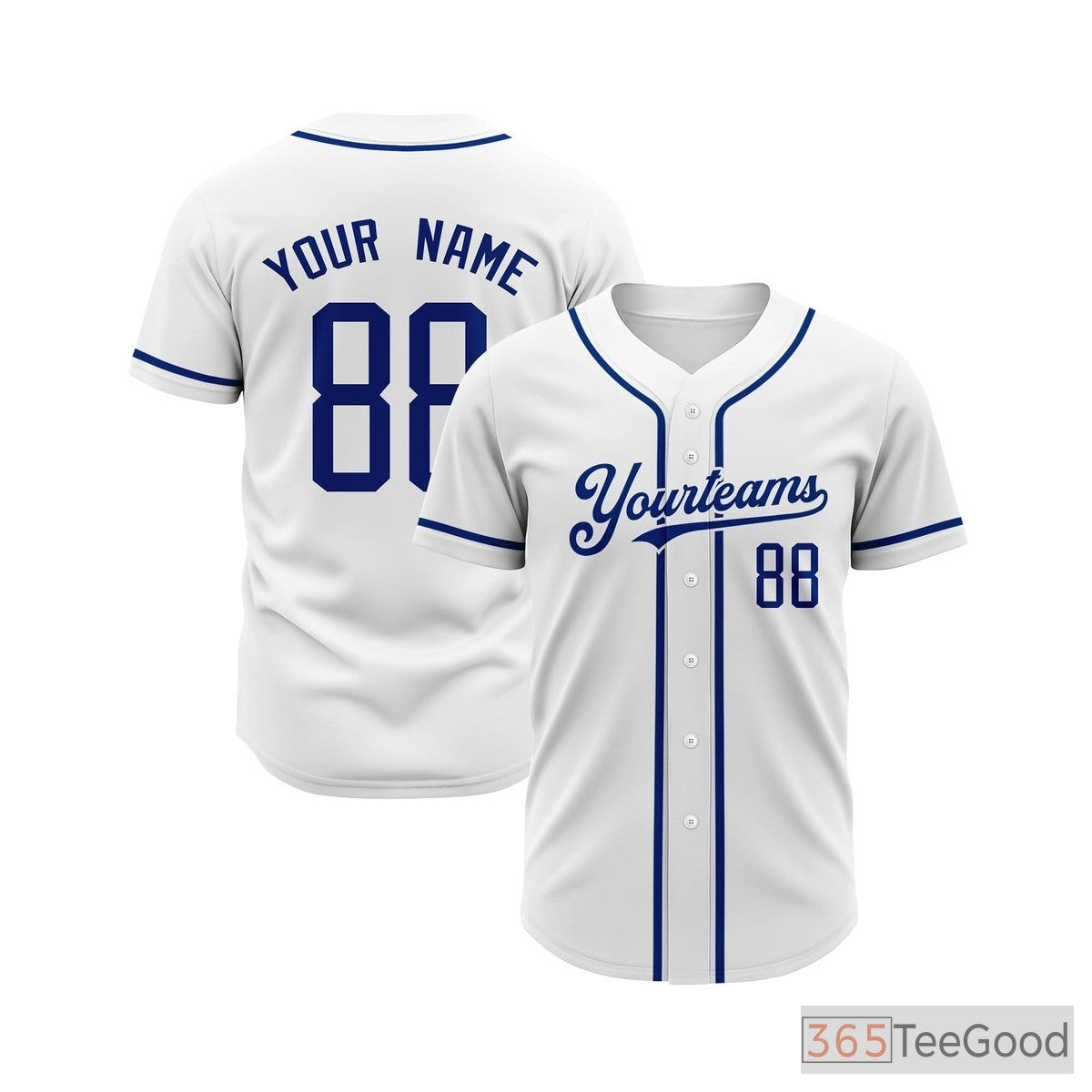 White & Silver Baseball Jersey Tee for Men & Women - A fresh canvas for custom apparel