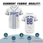 White & Silver Baseball Jersey Tee for Men & Women - A fresh canvas for custom apparel