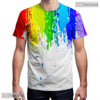 Pure White Minimalist Line Art Graphic 3D Printed Casual Unisex T-Shirt Tops