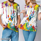 Brilliant White Fashion Print Novelty 3D Printed Casual Unisex Tee Shirt Tops