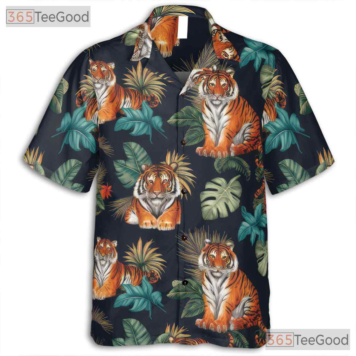 Wild Tiger Tropical Jungle Animal Hawaiian Tee Unisex Men Women Summer Outfit