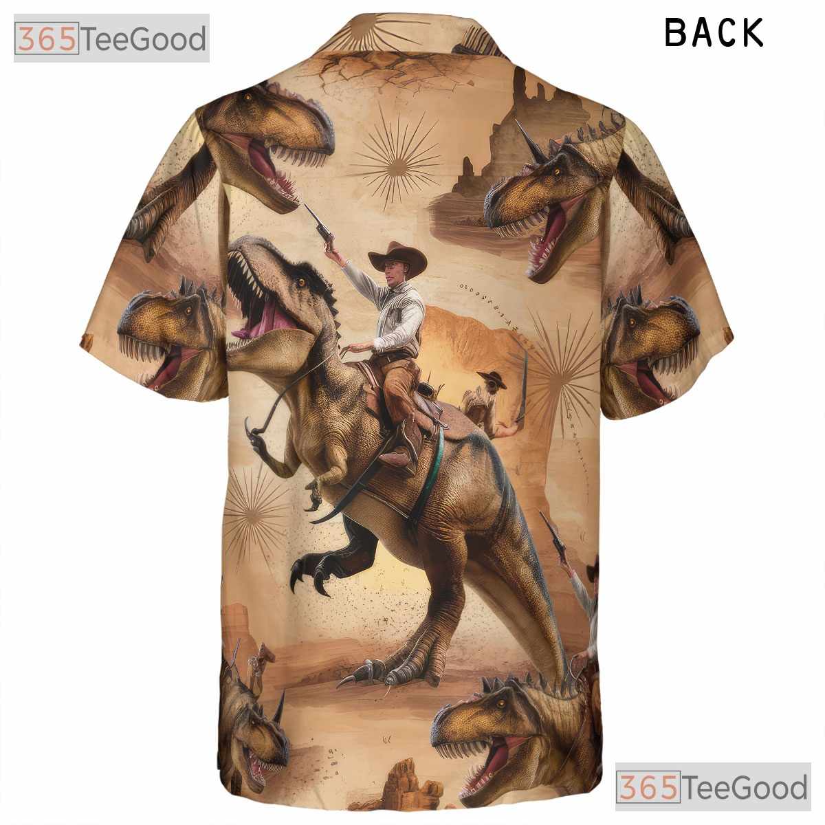 Wild West Dinosaur Riding Cowboy Hawaiian Shirt Unisex Men Women Summer Outfit