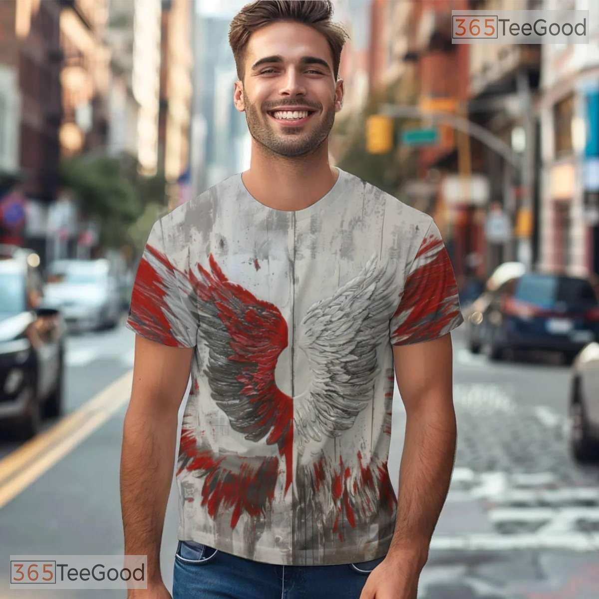 Angel Wings Fantasy Graphic Art 3D Pattern Printed Casual Unisex Tee Shirt Tops