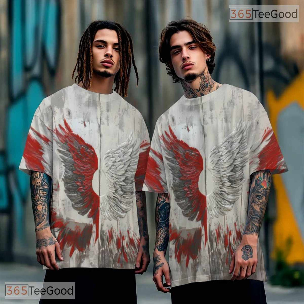 Angel Wings Fantasy Graphic Art 3D Pattern Printed Casual Unisex Tee Shirt Tops