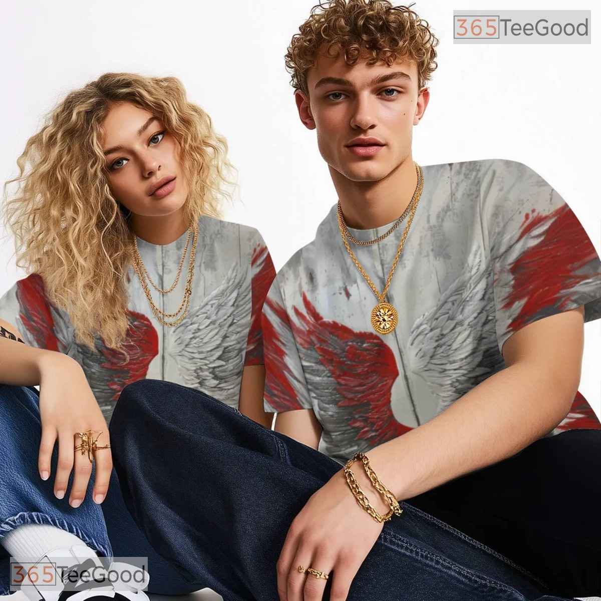 Angel Wings Fantasy Graphic Art 3D Pattern Printed Casual Unisex Tee Shirt Tops