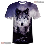 Wild Wolf Print Basketball Graphic 3D Printed Short Sleeve Unisex Tee Shirt Styles