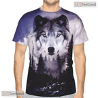 Wild Wolf Print Basketball Graphic 3D Printed Short Sleeve Unisex Tee Shirt Styles