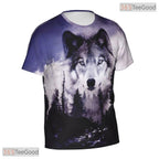Wild Wolf Print Basketball Graphic 3D Printed Short Sleeve Unisex Tee Shirt Styles