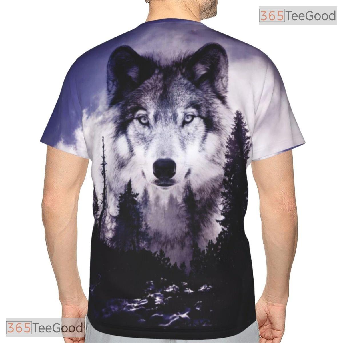 Wild Wolf Print Basketball Graphic 3D Printed Short Sleeve Unisex Tee Shirt Styles