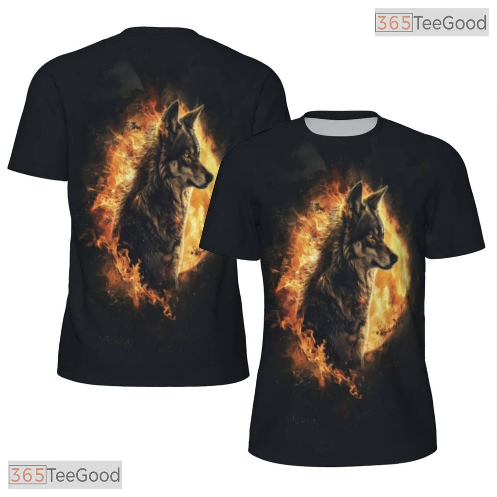 Fierce Wolf Animal Graphic Art 3D Pattern Printed Casual Unisex Tee Shirt Styles