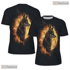 Fierce Wolf Animal Graphic Art 3D Pattern Printed Casual Unisex Tee Shirt Styles