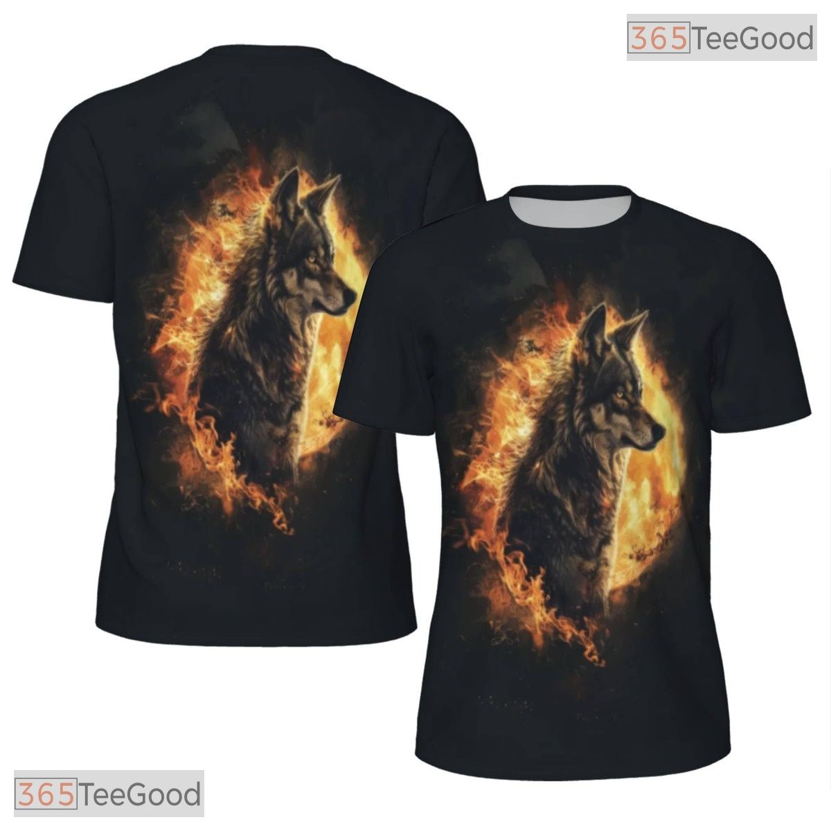 Fierce Wolf Animal Graphic Art 3D Pattern Printed Casual Unisex Tee Shirt Styles