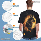 Fierce Wolf Animal Graphic Art 3D Pattern Printed Casual Unisex Tee Shirt Styles