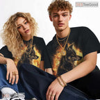 Fierce Wolf Animal Graphic Art 3D Pattern Printed Casual Unisex Tee Shirt Styles
