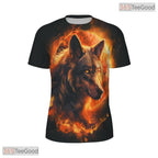 Majestic Wolf Nature Graphic 3D Pattern Printed Casual Unisex Tee Shirt Tops Style