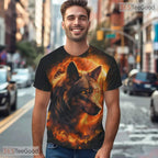 Majestic Wolf Nature Graphic 3D Pattern Printed Casual Unisex Tee Shirt Tops Style