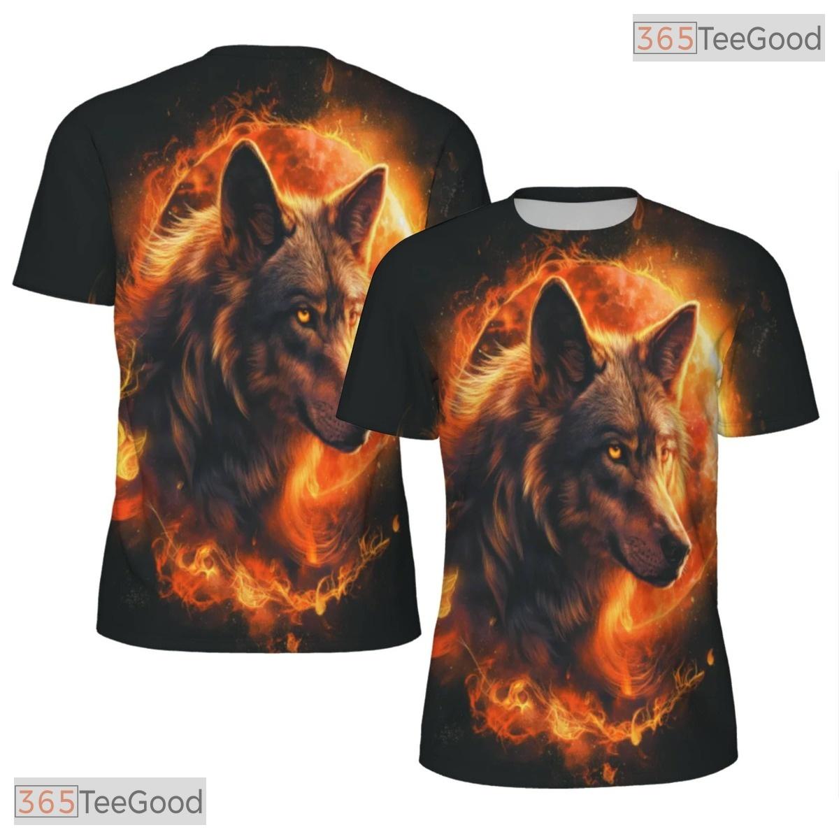 Majestic Wolf Nature Graphic 3D Pattern Printed Casual Unisex Tee Shirt Tops Style