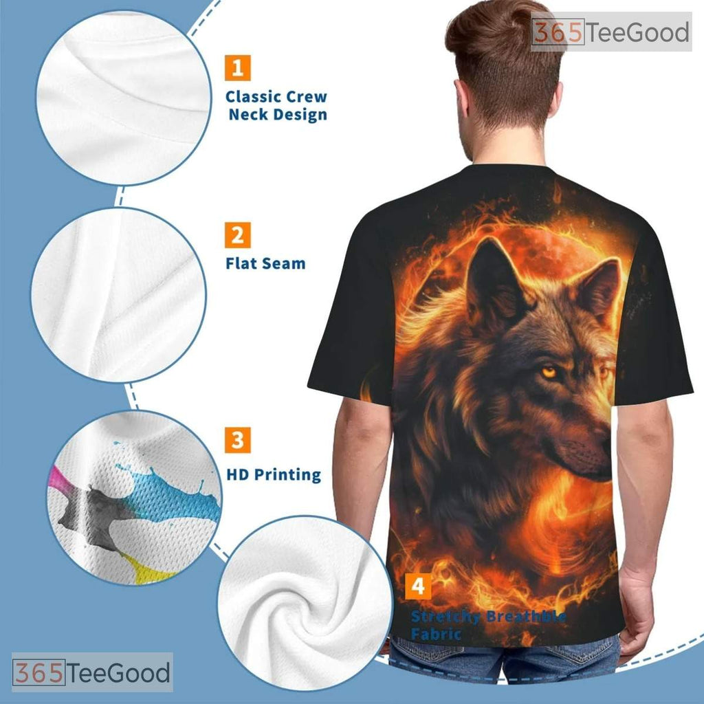 Majestic Wolf Nature Graphic 3D Pattern Printed Casual Unisex Tee Shirt Tops Style