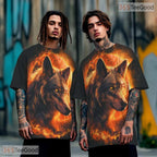 Majestic Wolf Nature Graphic 3D Pattern Printed Casual Unisex Tee Shirt Tops Style