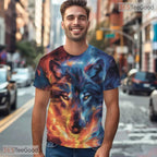 Wild Wolf Animal Graphic Nature 3D Pattern Printed Casual Unisex Tee Shirt Styles