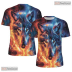 Wild Wolf Animal Graphic Nature 3D Pattern Printed Casual Unisex Tee Shirt Styles