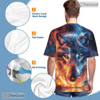 Wild Wolf Animal Graphic Nature 3D Pattern Printed Casual Unisex Tee Shirt Styles
