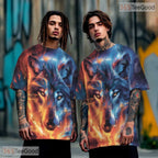 Wild Wolf Animal Graphic Nature 3D Pattern Printed Casual Unisex Tee Shirt Styles