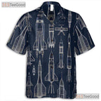 Women's Rocket Ship Hawaiian Tee - Astronaut Shuttle Space Galaxy Outfit